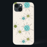Caso atômico icónico do iPhone 6/6S de Starbursts<br><div class="desc">Este teste padrão atômico icónico do caso do iPhone 6/6S de Starbursts caracteriza starbursts atômicos icónicos. Isso é direito! A velha escola, o fundo colorido de creme com salpicos do ouro é o contexto perfeito para a turquesa vibrante, o aipo reconfortante, e os círculos coloridos do verde kitschy da pera....</div>