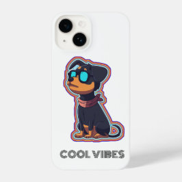 Caso com um cão legal que emite vibrações legal, c