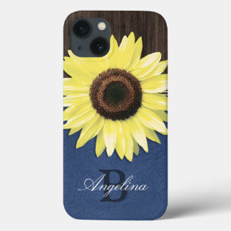 Caso de Ar iPad Personalizado Rustic Sunflower Blu