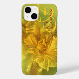 Caso de arte floral amarelo da íris