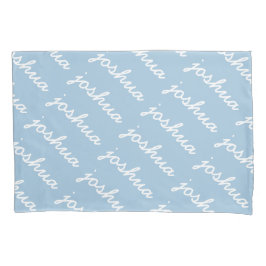 Caso de Travesseiro de Nome Cursivo Azul do Add-Yo