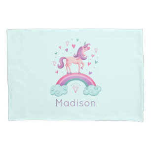 Caso de Travesseiro Giratório do Rainbow Unicorn