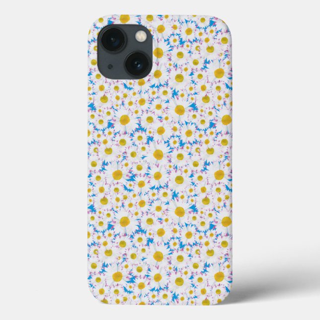 Caso do iPad Air: Ditzy White Daisies: Blue (Verso)