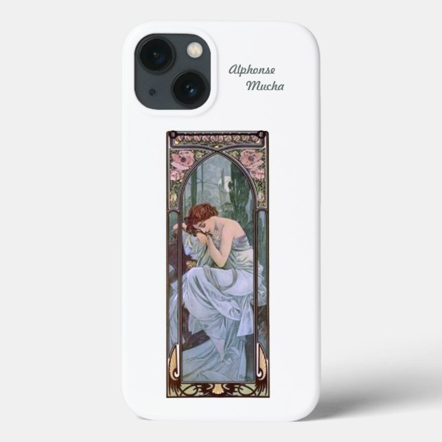 Caso do iPhone 13 Alphonse Mucha Art Nouveau (Verso)