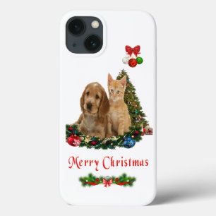 Caso do iPhone 13 de papoila e gatinho