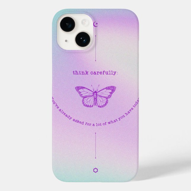 Caso do iPhone 14 - Borboleta Refletiva (Verso)