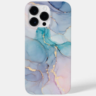 Caso do iPhone 14 Pro Max com brilho dourado e mar