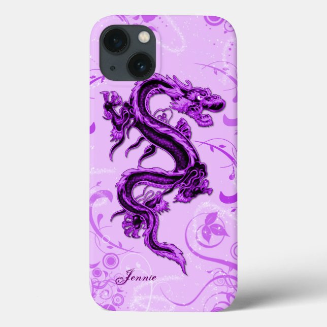 Caso do iPhone 7 Personalizado do Dragão Roxo (Verso)