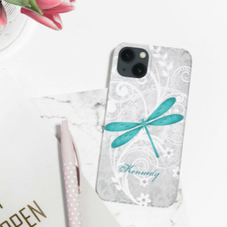 Caso do Teal Dragonfly Personalizado iPhone X