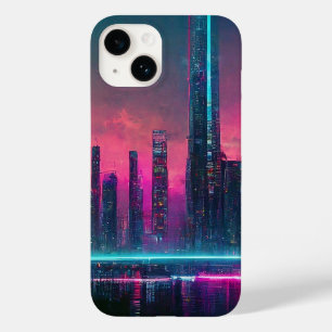 Caso Futuralista Neon Cyberpunk Cityscape iPhone 1
