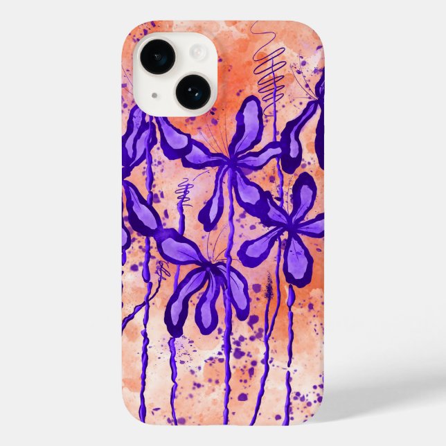 Caso Inked Lily Tropical Sky iPhone 14 (Verso)