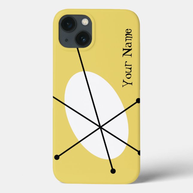 Caso iPad Amarelo Dazzle 'Seu Nome' (Verso)