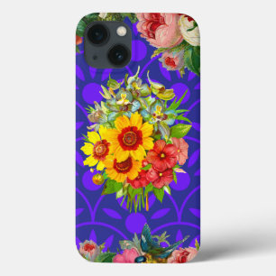 Caso iPhone 13 Monograma Personalizado, Matriz Flo