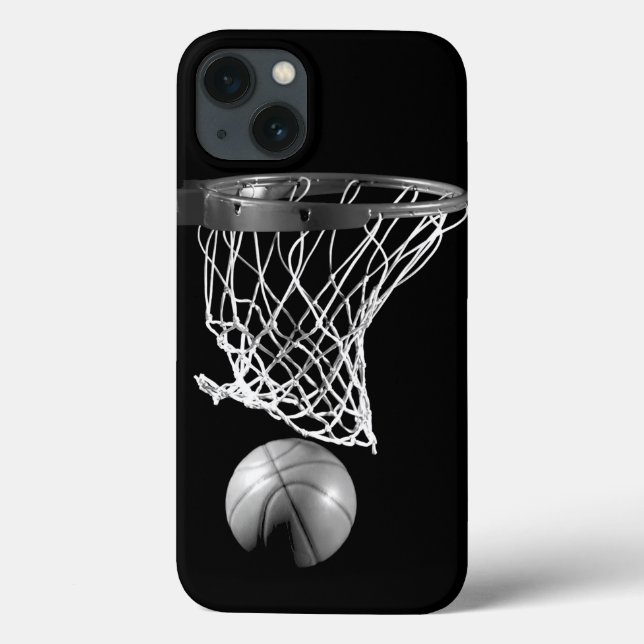 Caso iPhone 6 de Basquete Preto e Branco (Verso)