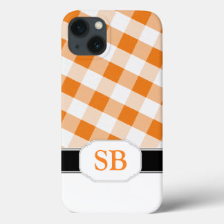 Caso Laranja Gingham Monograma Case-Mate iPad 2/3/