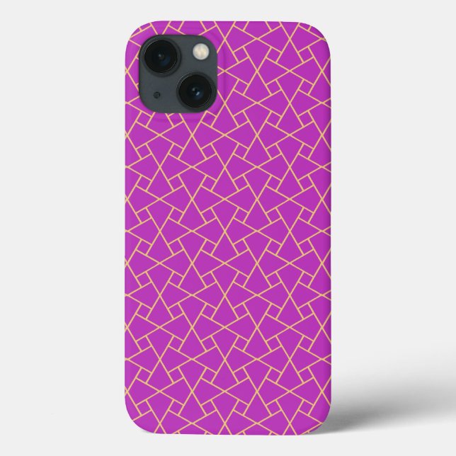 Caso-mate de Design islâmico roxo e Dourado (Verso)