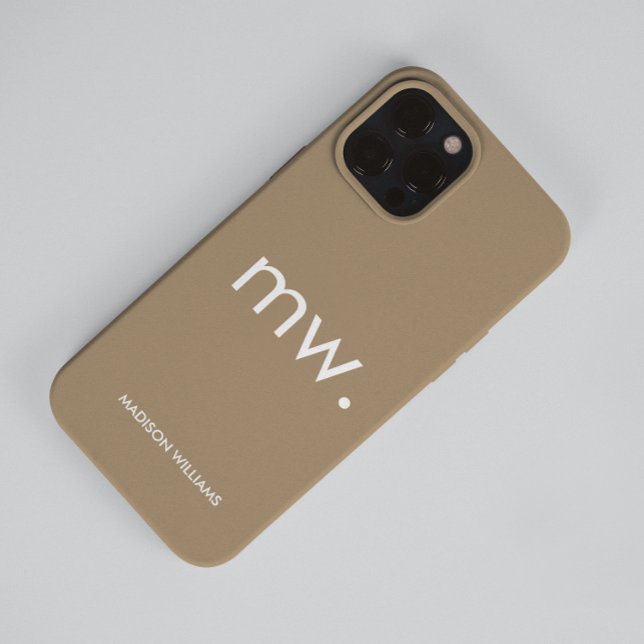 Caso Minimalista Mínimo do Monograma Pastel Elegan (Criador carregado)