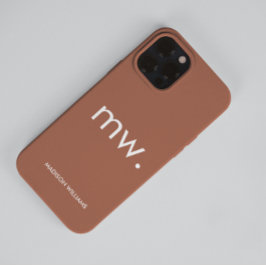 Caso Minimalista Mínimo do Monograma Pastel Elegan