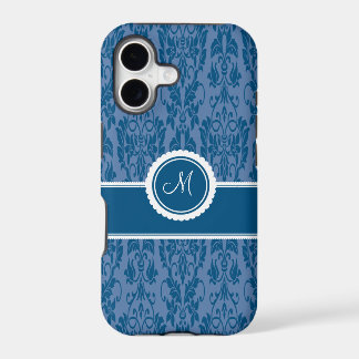 Caso Monogrammed do iPhone 5 do damasco do mirtilo