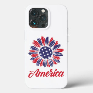 Caso Patriótico Americano de Girassol-Mate iPhone