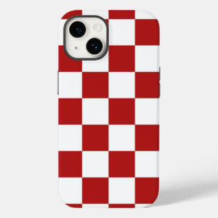 Caso positivo do iPhone 8 Checkered vermelhos e