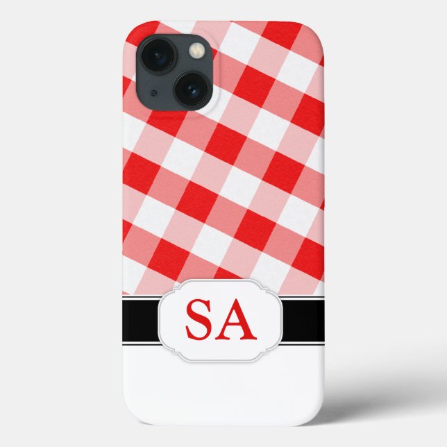 Caso Red Gingham Monograma Case-Mate iPad 2/3/4 (Verso)