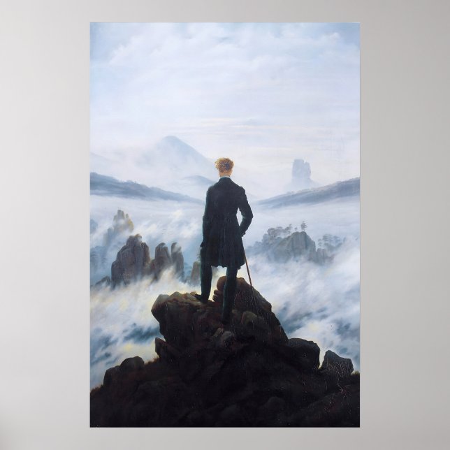 Caspar David Friedrich Impressão Andarilho Acima d (Frente)
