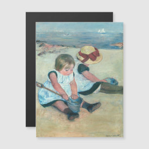 Cassatt - Crianças Brincando na Praia Cartão Magné