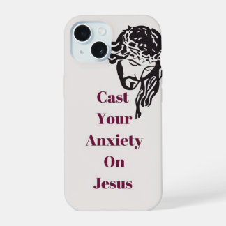 "Cast your ansiedade on Jesus" IPhone 15 capa de t
