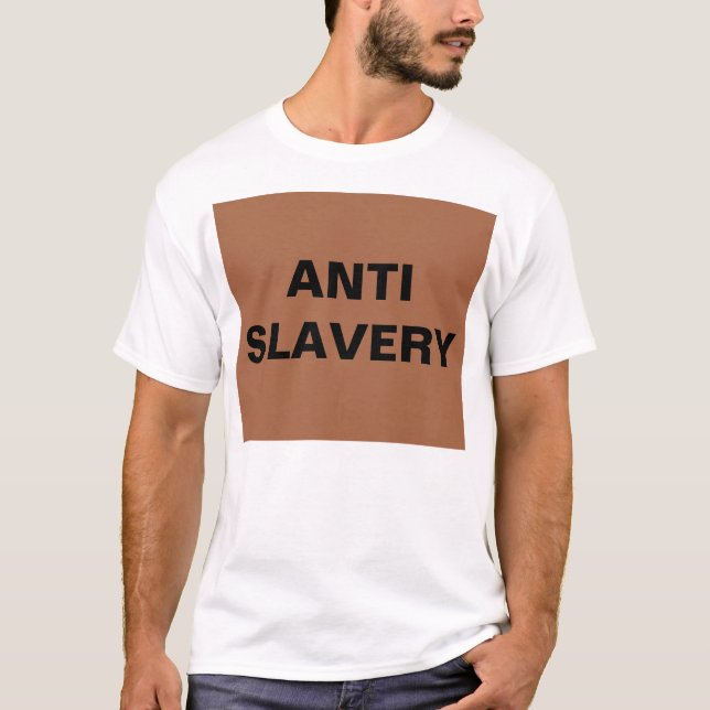 Castanho Anti-Escravidão da Camisa T (Frente)