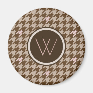 Castanho com Íman Houndstooth de Destaque Dourado