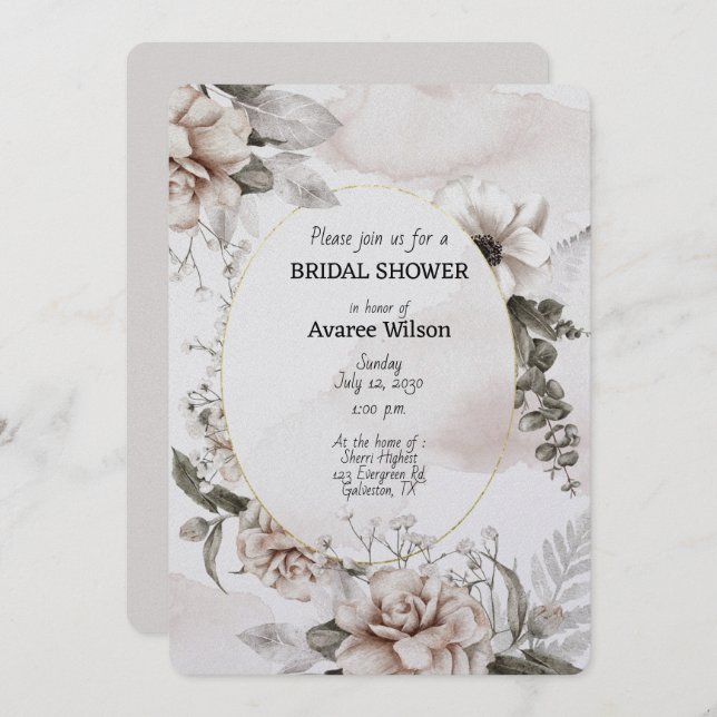 Castanho e Rosas vermelhas de Aquarela Mudada (Frente/Verso)