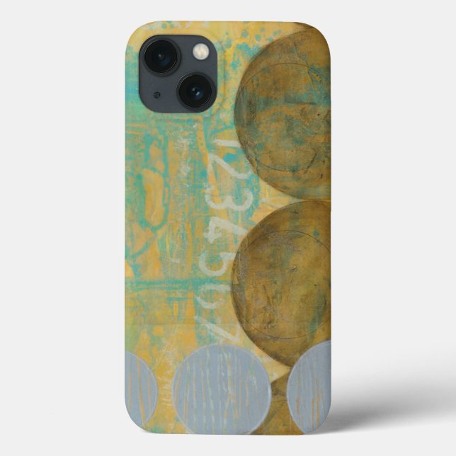 Castanho Escuro e Círculos de Cinza com Números (Verso)