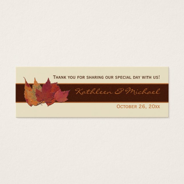 Castanho Laranja Feriado Folhas Secas Casas Etique (Frente)