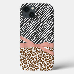 Castanho Leopardo Zebra Animal Rosa Fita