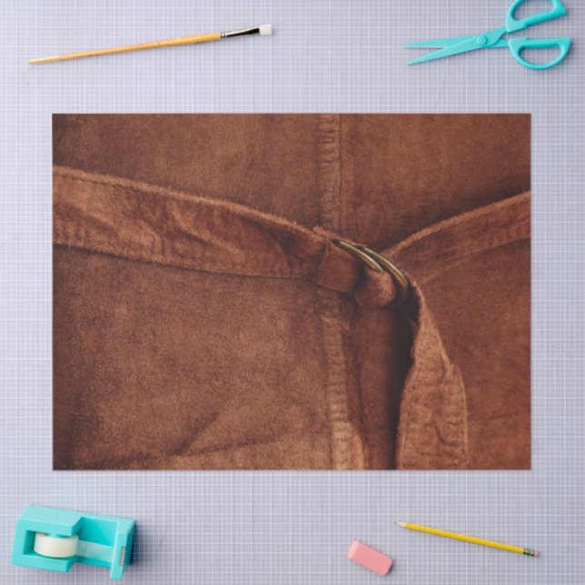 Castanho Suede Com Precinta E Papel Tecido De Fech (Arte )