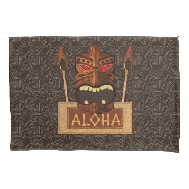 Castanho Vintage Madeira Tiki Personalizado Aloha (Frente)