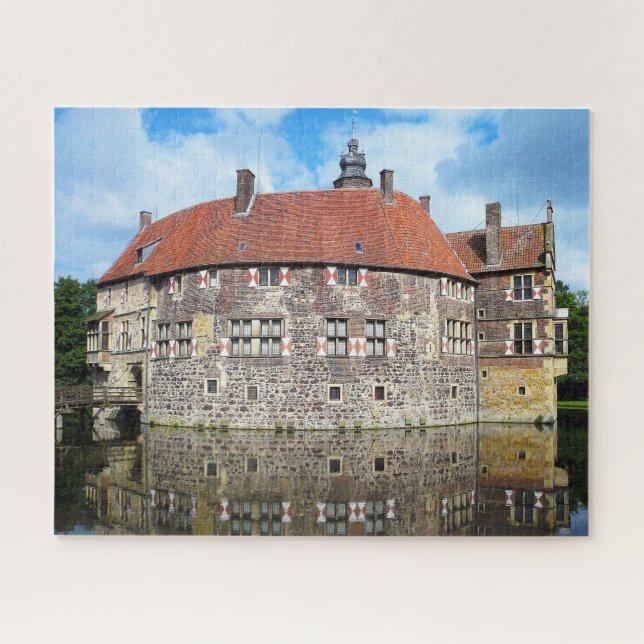 Castelo Burg Vischering Alemanha. Quebra-cabeça (Horizontal)