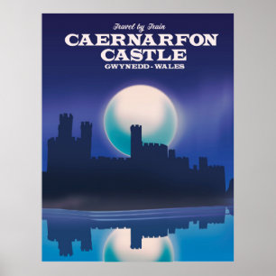 Castelo Caernarfon, poster de viagens de Gwynedd W