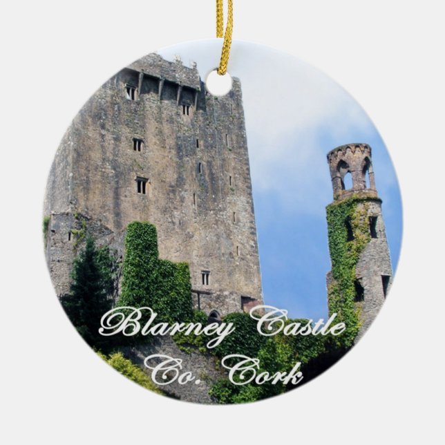 Castelo de Blarney, Irlanda. Enfeites de natal irl (Frente)