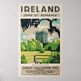 Castelo de Blarney, viagens vintage Poster da Irla