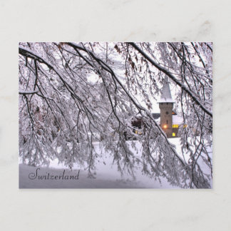 Castelo de Cartão Postal Árvores Nevadas em Lucern