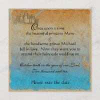 Castelo de Fairy Tale Guarde o Cartão de Data