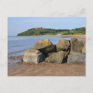 Castelo de Llansteffan e cartões postais de praia