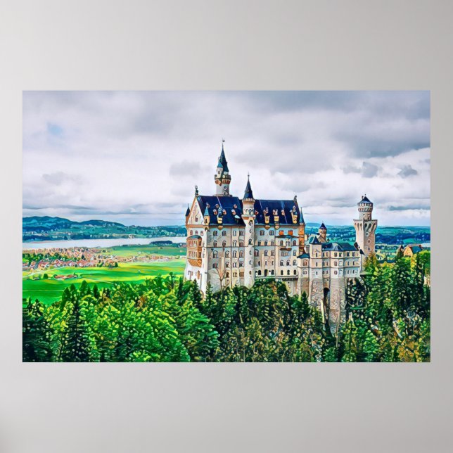 Castelo de Neuschwanstein - Poster (Frente)