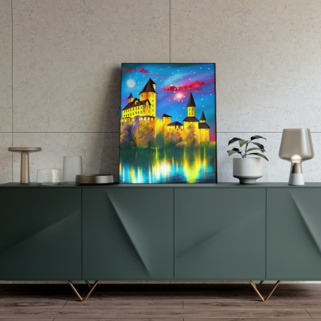 Castelo de Night Painting Poster (Criador carregado)
