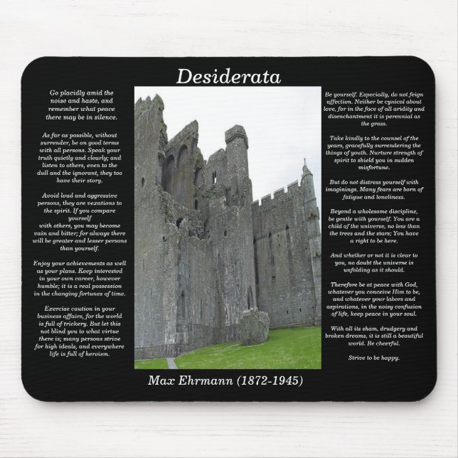 Castelo inglês velho Mousepad dos DESIDERATA (Frente)