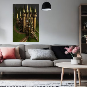 castelo legal na floresta   AI Art Poster