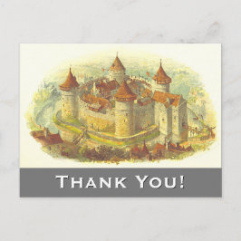 Castelo Medieval "Obrigado!" Cartão Postal