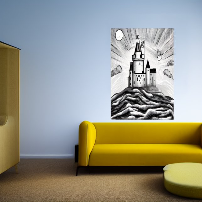 Castelo na colina | AI Art Poster (Criador carregado)